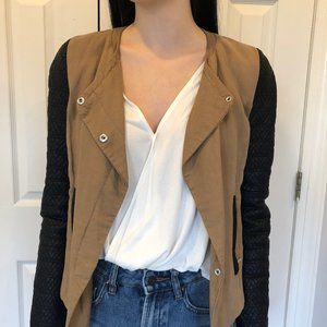 Tan/leather moto jacket